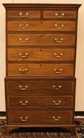 19th Century Inlaid Mahogany Chest on Chest w original