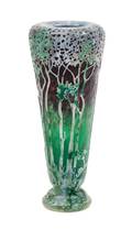 A Daum Enameled Cameo Glass Landscape Vase