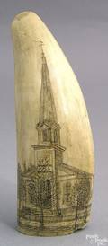 Scrimshaw whales tooth 19th c