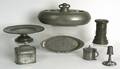 Seven pewter table articles
