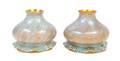 A Pair of Quezal Iridescent Glass Shades