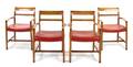 A Set of Four Open Arm Chairs Edward Wormley for Dunbar