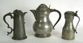 English one gallon pewter lidded pitcher 19th c