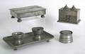 Pewter 2drawer inkstand dated 1790