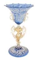 An Italian Enameled Glass Compote