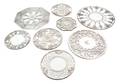 Eight Silver Overlay Glass Trivets