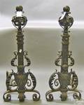 Pair of ornate Victorian andirons