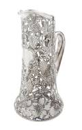 A Silver Overlay Glass Pitcher