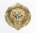 A Polished Brass Metal Lion Head Door Knocker