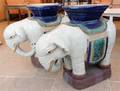 A Pair of Glazed Ceramic Elephant Seats