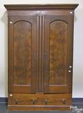 Mahogany early Victorian wardrobe with 2 recessed panel doors