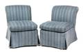 A Pair of Upholstered Slipper Chairs
