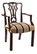 A Chippendale Style Mahogany Open Armchair