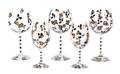 A Set of Hand Painted Leopard Print Stemware