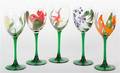 A Set of Hand painted Wine Glasses