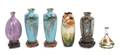 Six Japanese Cloisonne Enamel Vases