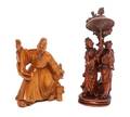Two Chinese Carved Wood Figures