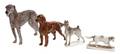 Four Nymphenburg Porcelain Dogs