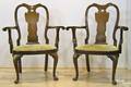Pair of Saybolt  Cleland Queen Anne style mahogany dining chairs