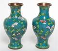 A Pair of Cloisonne Enamel Vases