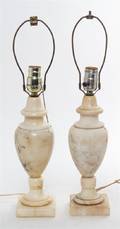 A Pair of Italian Alabaster Table Lamps