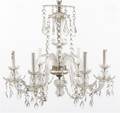 A Georgian Style Glass SixLight Chandelier