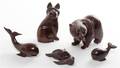 Five Carved Hardwood Animals