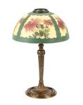 E Miller  Co Table Lamp w Reverse Painted Shade