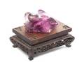 A Chinese Carved Amethyst Frog