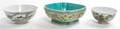 A Group of Three Famille Rose Porcelain Bowls