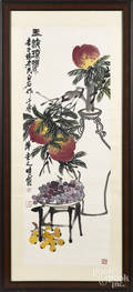 Oriental watercolor scroll
