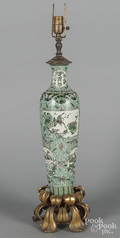 Chinese famille verte porcelain table lamp