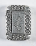 English silver match vesta safe