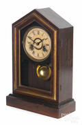 Rosewood veneer mantel clock