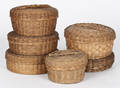 Six Native American Indian lidded baskets