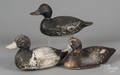 Three carved and painted duck decoys