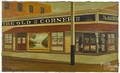 American oil on canvas of  The Old Corner Saloon