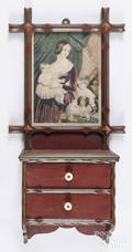 Small Victorian painted hanging cabinet