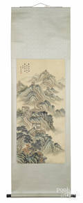 Oriental watercolor scroll