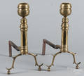 Pair of Federal brass andirons