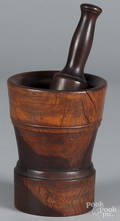 Turned lignum vitae mortar and pestle