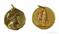 Two 18K yellow gold pendants