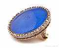 14K yellow gold diamond and enamel brooch