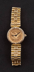 Gold coin Corum wristwatch