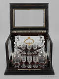 Mahogany cased cordial set