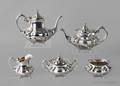 Reed  Barton sterling silver fivepiece tea service in the Hampton Court pattern
