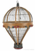 Painted wood and wire hot air balloon birdcage