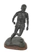 Bronze sculpture of a soccer player Pel in his 10 jersey
