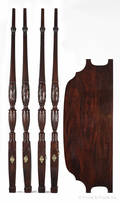 Stickley Federal style carved mahogany bed