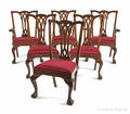 Set of six Chippendale style mahogany dining chairs